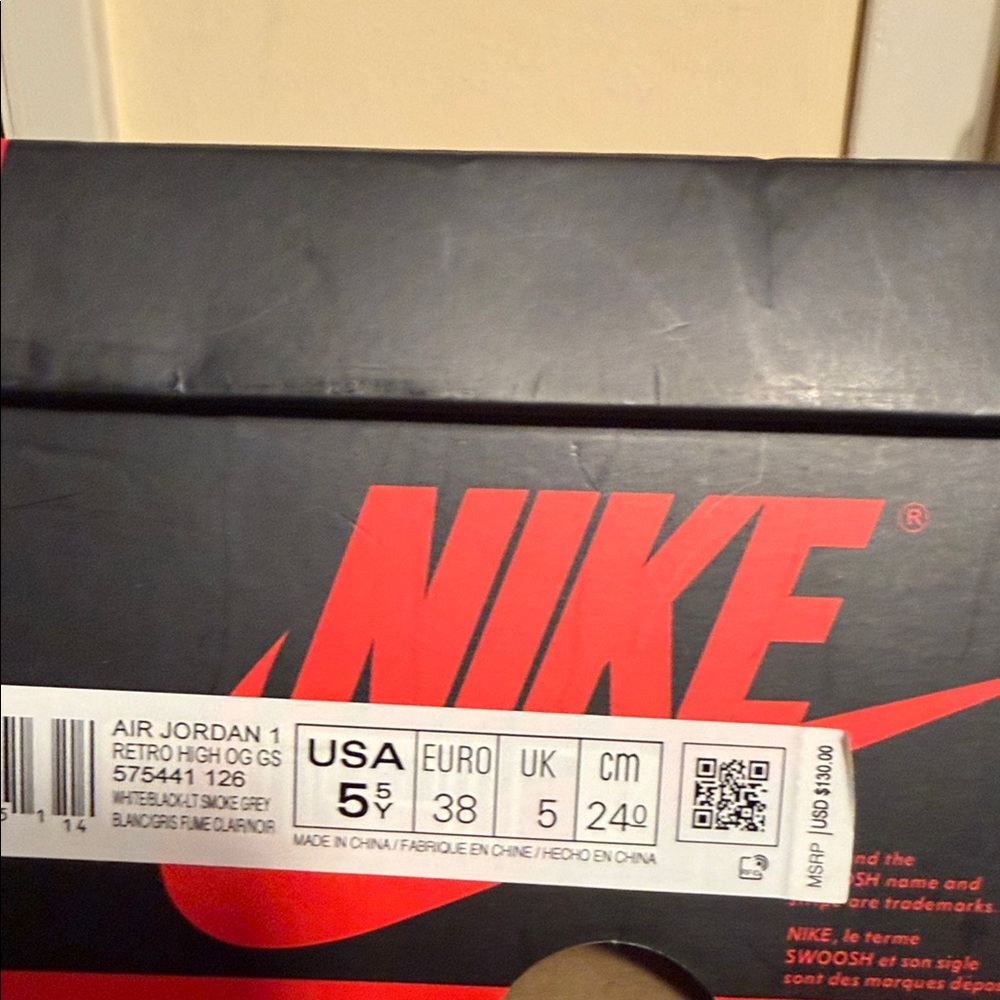 Jordan Air 1 Retro High OG GS - Black and Gray